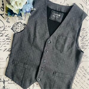 21Men Los Angeles Vintage Inspired Adjustable Mixed Media Casual Vest S